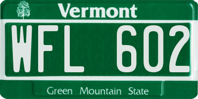 VT license plate WFL602