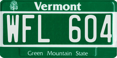 VT license plate WFL604