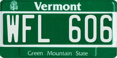 VT license plate WFL606