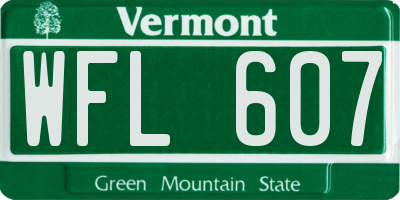 VT license plate WFL607