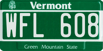 VT license plate WFL608