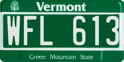 VT license plate WFL613