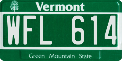 VT license plate WFL614