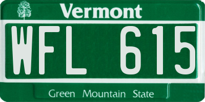 VT license plate WFL615