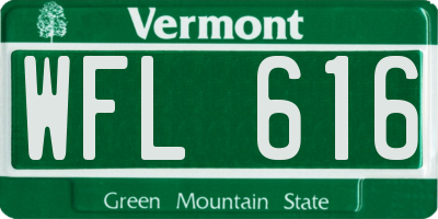 VT license plate WFL616