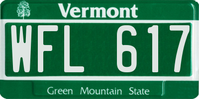 VT license plate WFL617