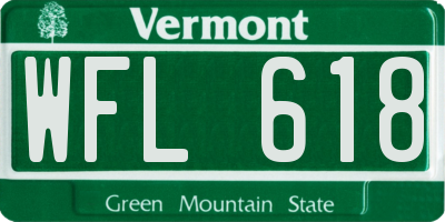VT license plate WFL618
