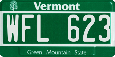 VT license plate WFL623
