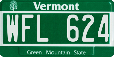 VT license plate WFL624