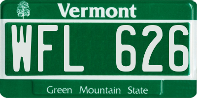 VT license plate WFL626