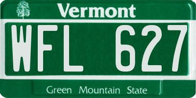 VT license plate WFL627