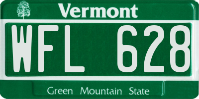 VT license plate WFL628