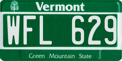 VT license plate WFL629