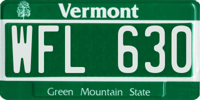VT license plate WFL630