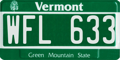 VT license plate WFL633