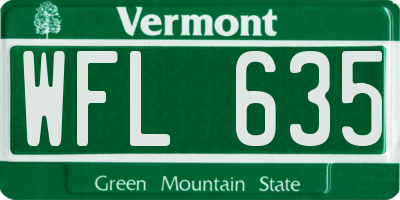 VT license plate WFL635