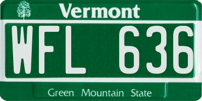 VT license plate WFL636