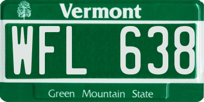 VT license plate WFL638