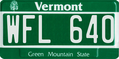 VT license plate WFL640