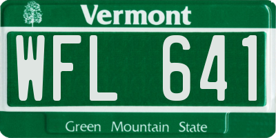 VT license plate WFL641