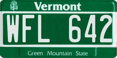 VT license plate WFL642