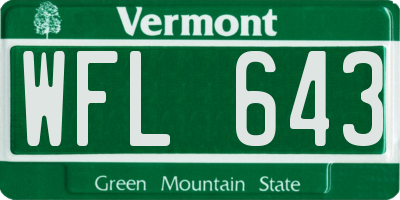VT license plate WFL643