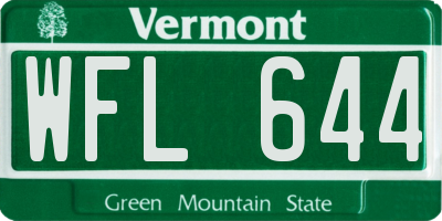 VT license plate WFL644