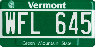 VT license plate WFL645