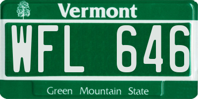 VT license plate WFL646
