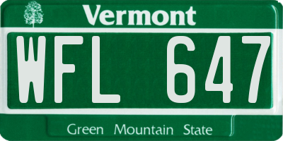VT license plate WFL647