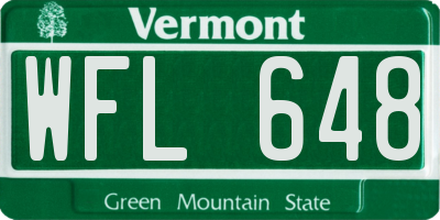 VT license plate WFL648