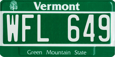 VT license plate WFL649