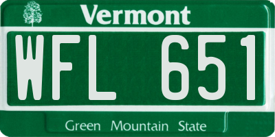 VT license plate WFL651