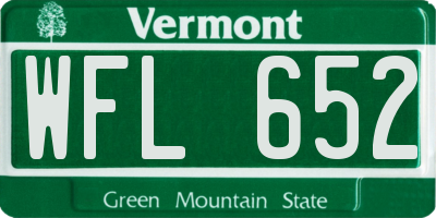 VT license plate WFL652