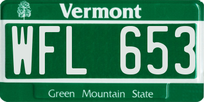 VT license plate WFL653