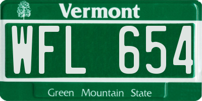 VT license plate WFL654