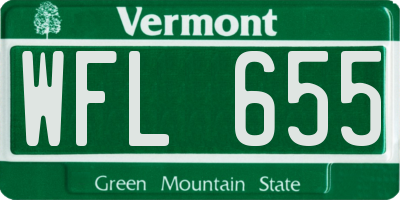 VT license plate WFL655