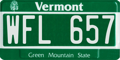 VT license plate WFL657