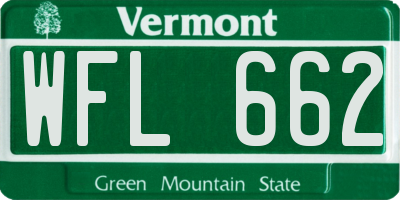 VT license plate WFL662