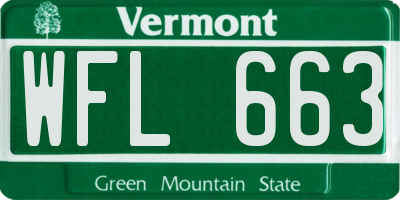 VT license plate WFL663