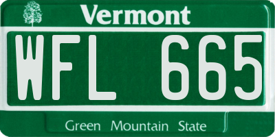 VT license plate WFL665