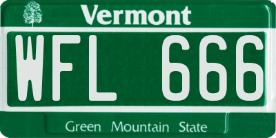 VT license plate WFL666
