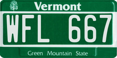 VT license plate WFL667
