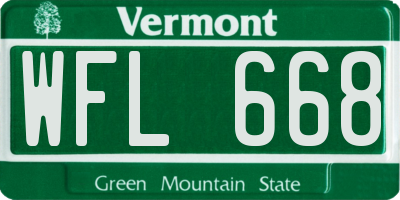 VT license plate WFL668