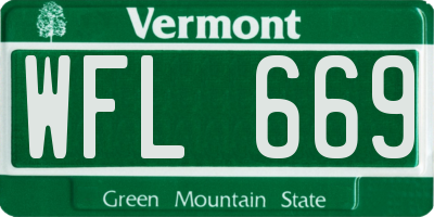 VT license plate WFL669