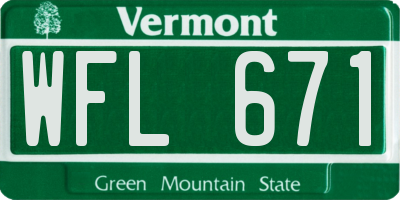 VT license plate WFL671