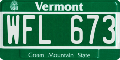 VT license plate WFL673