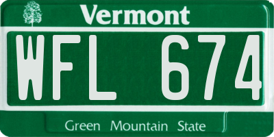 VT license plate WFL674