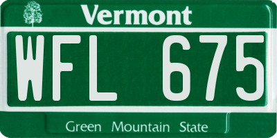 VT license plate WFL675