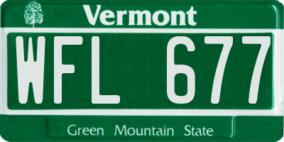 VT license plate WFL677